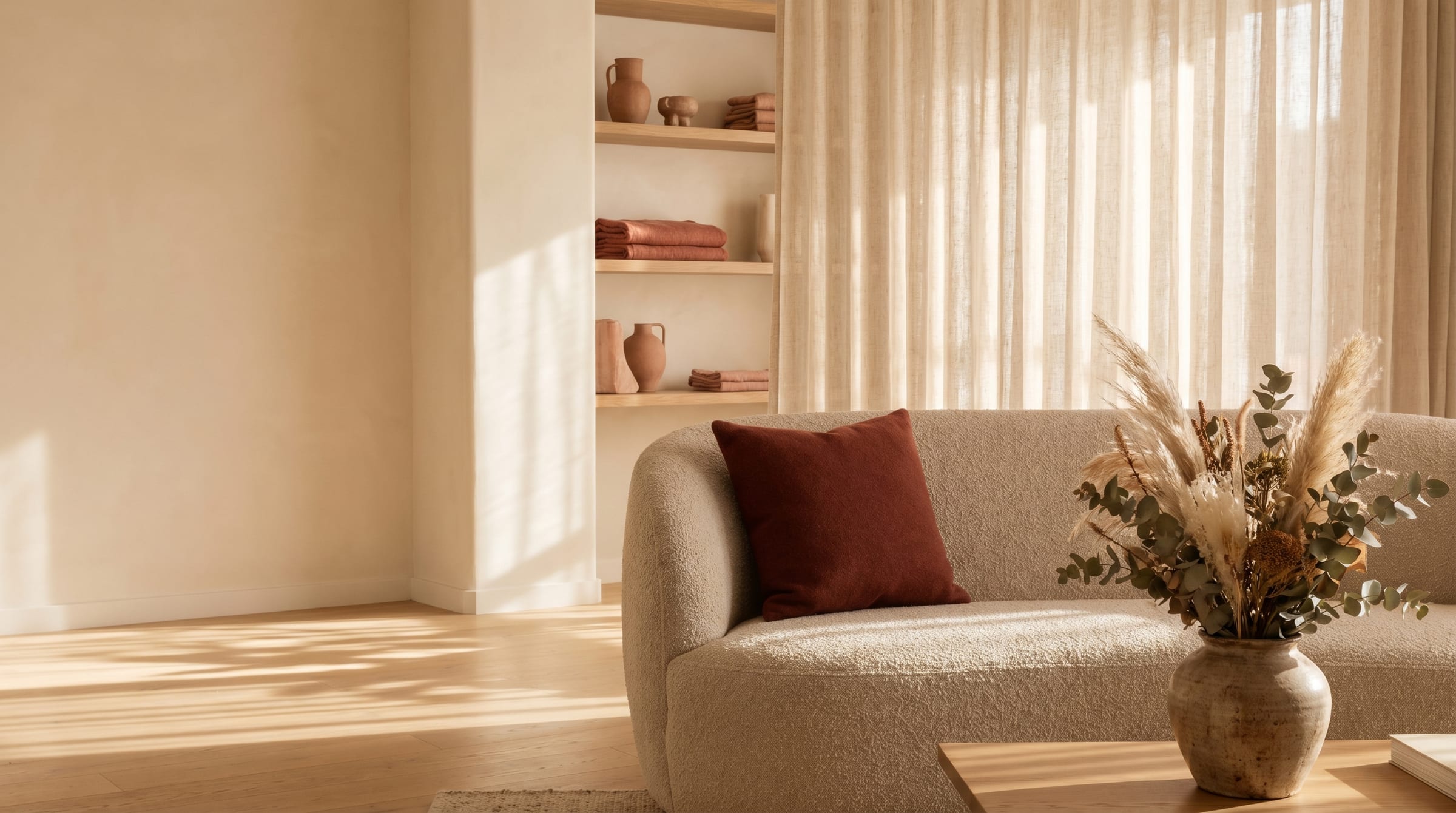 The calm, sunlit lounge at Red Tent Wellness Center
